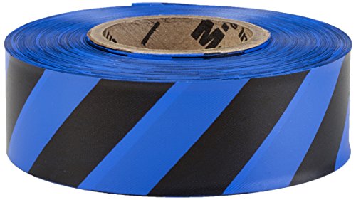 Flagging Tape Ultra Standard, 1-3/16" x 100 YDS, Blue and Black Stripe 