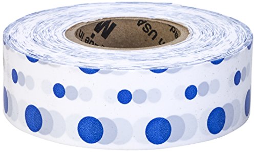 Flagging Tape Ultra Standard, 1-3/16" x 100 YDS, Blue and White Dot 