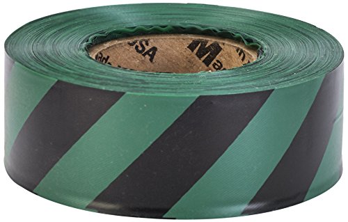 Flagging Tape Ultra Standard, 1-3/16" x 100 YDS, Green and Black Stripe 