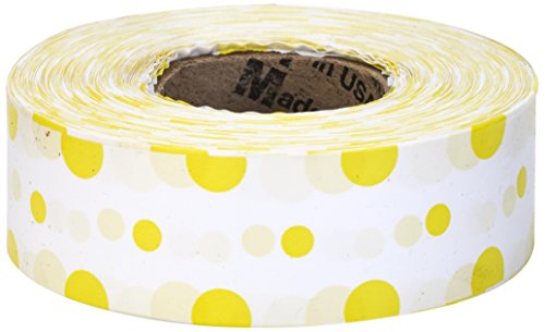 Flagging Tape Ultra Standard, 1-3/16" x 100 YDS, Yellow and White Dot 