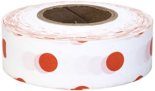 Flagging Tape Ultra Standard, 1-3/16" x 100 YDS, Red and White Dot 