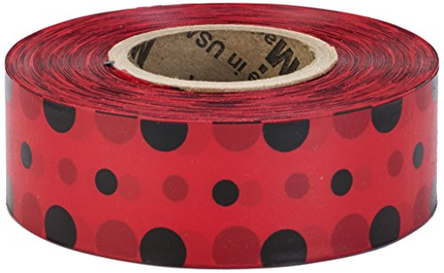 Flagging Tape Ultra Standard, 1-3/16" x 100 YDS, Red and Black Dot 