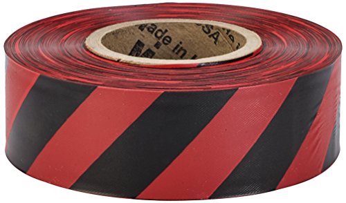 Flagging Tape Ultra Standard, 1-3/16" x 100 YDS, Red and Black Stripe 