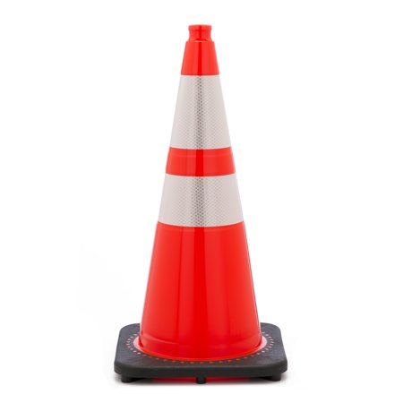 Traffic Cone with 7 lbs Reflective, 28" Height, Orange