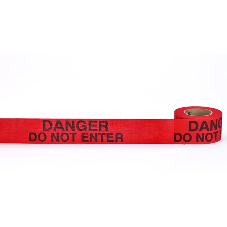 Repulpable Tape, "Danger Do Not Enter", 3" X 45 YDS, Red 