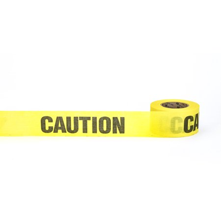 Repulpable Tape, "Caution", 3" X 45 YDS, Yellow 