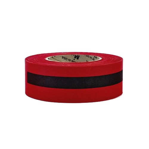 Repulpable Tape, Red /Black Stripe, 3" x 45 YDS 