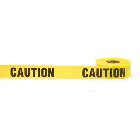Reinforced "Caution" Barricade Tape, 7 mil, 3" x 500', Yellow 
