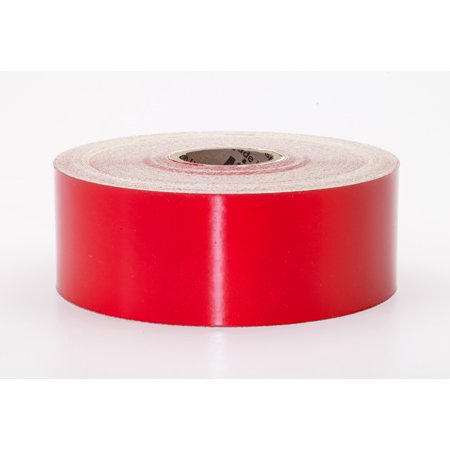 Engineering Grade Retro Reflective Adhesive Tape, 50 yds Length x 2" Width, Red