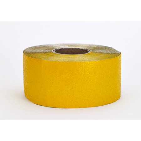 Construction Grade Foil Backed Pavement Marking Adhesive Tape, 100 yds Length x 4" Width, Yellow