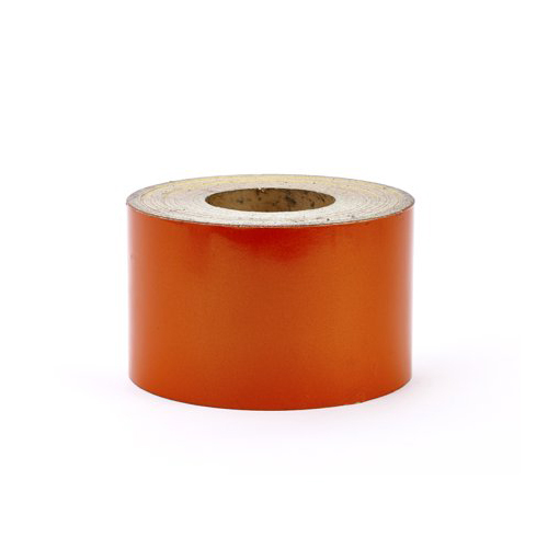 Super Engineering Grade Reflective Barrel Adhesive Tape, 50 yds Length x 4" Width, Orange
