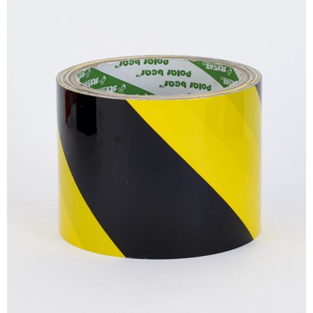 Polypropylene Laminated "Super Tuff" Hazard Stripe Tape, 3" x 18 yd., Yellow/Black Stripe 