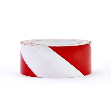 Polypropylene Laminated "Super Tuff" Hazard Stripe Tape, 3" x 18 yd., Red/White Stripe 
