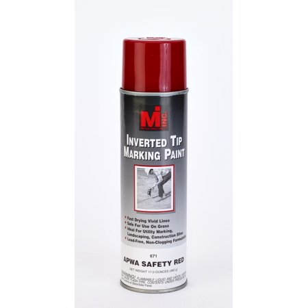 Inverted Tip Spray Paint, #671 APWA Safety Red, 20 Oz.12/cs