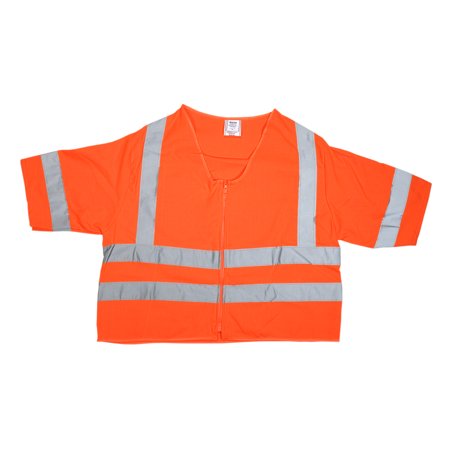 ANSI Class 3 Durable Flame Retardant Vest, Solid, Orange, 3XLarge