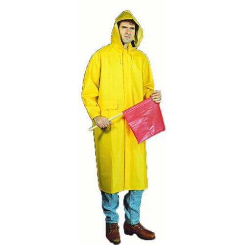 PVC/Polyester Raincoat with Detachable Hood, 0.35 mm, 3X-Large