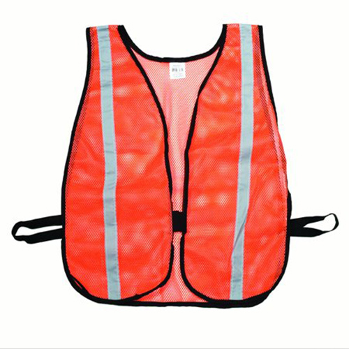 High Visibility Soft Poly Mesh Safety Vest with 1" Silver Reflective Stripe, Orange