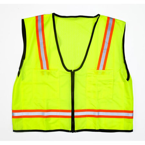 MiViz High Visibility Mesh Back Surveyor Vest With Pocket, Lime, 3XLarge