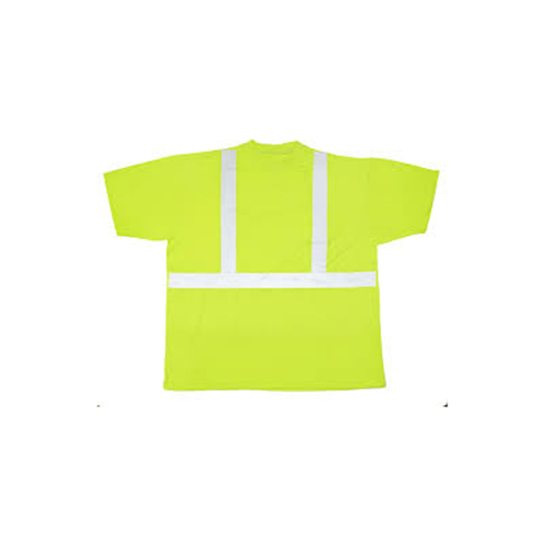 High Visibility Polyester ANSI Class 2 Safety Tee Shirt with 2" Reflective Silver Stripes, 2X-Large, Lime